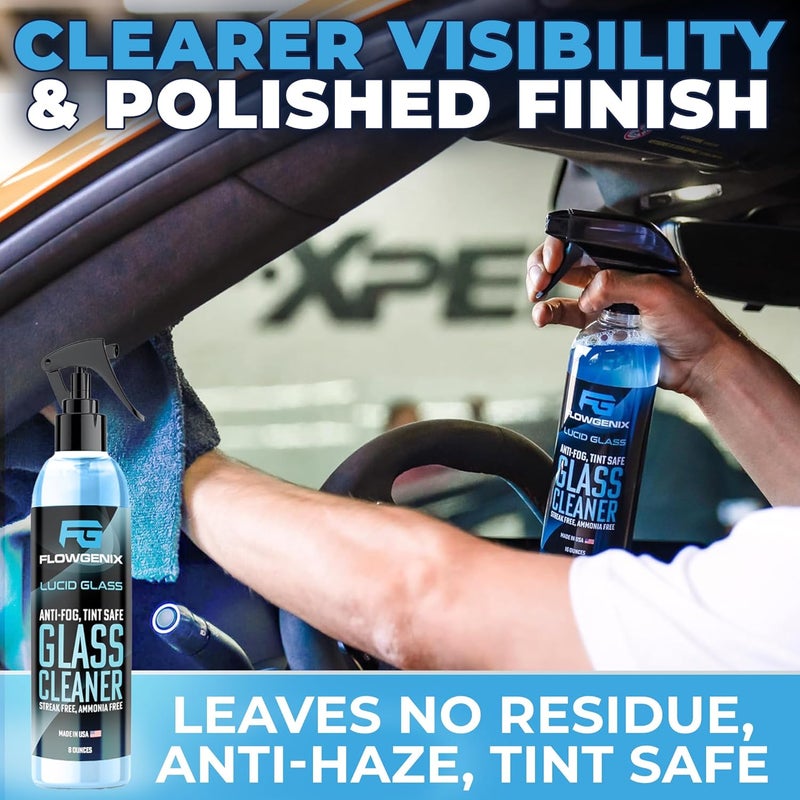 Flowgenix Window and Glass Cleaner Streak Free for Cars - Ammonia Free, Tinted Window Safe, Auto Glass Cleaner for Windows, Mirrors, Navigation Screens; Car, Truck, SUV and Home Use - Image 2